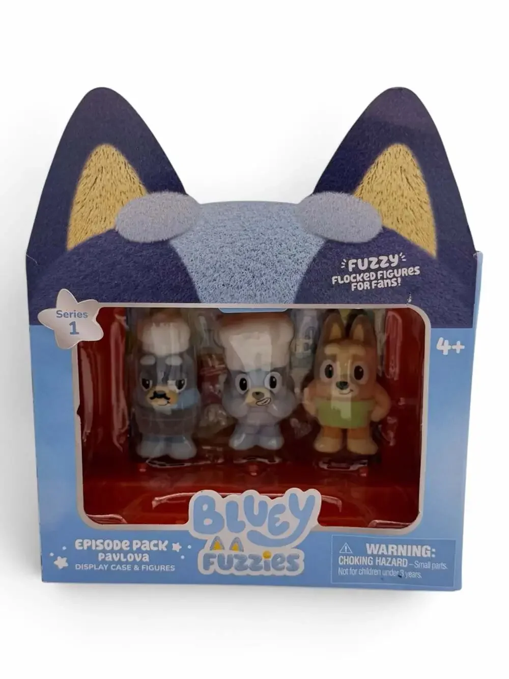 Bluey Fuzzies Episode Pack Pavlova Display Case and Flocked Figures
